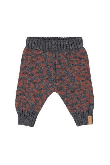 Knitted Sweater And Legging Set (TRC2603) - Dark Grey With Animal Print