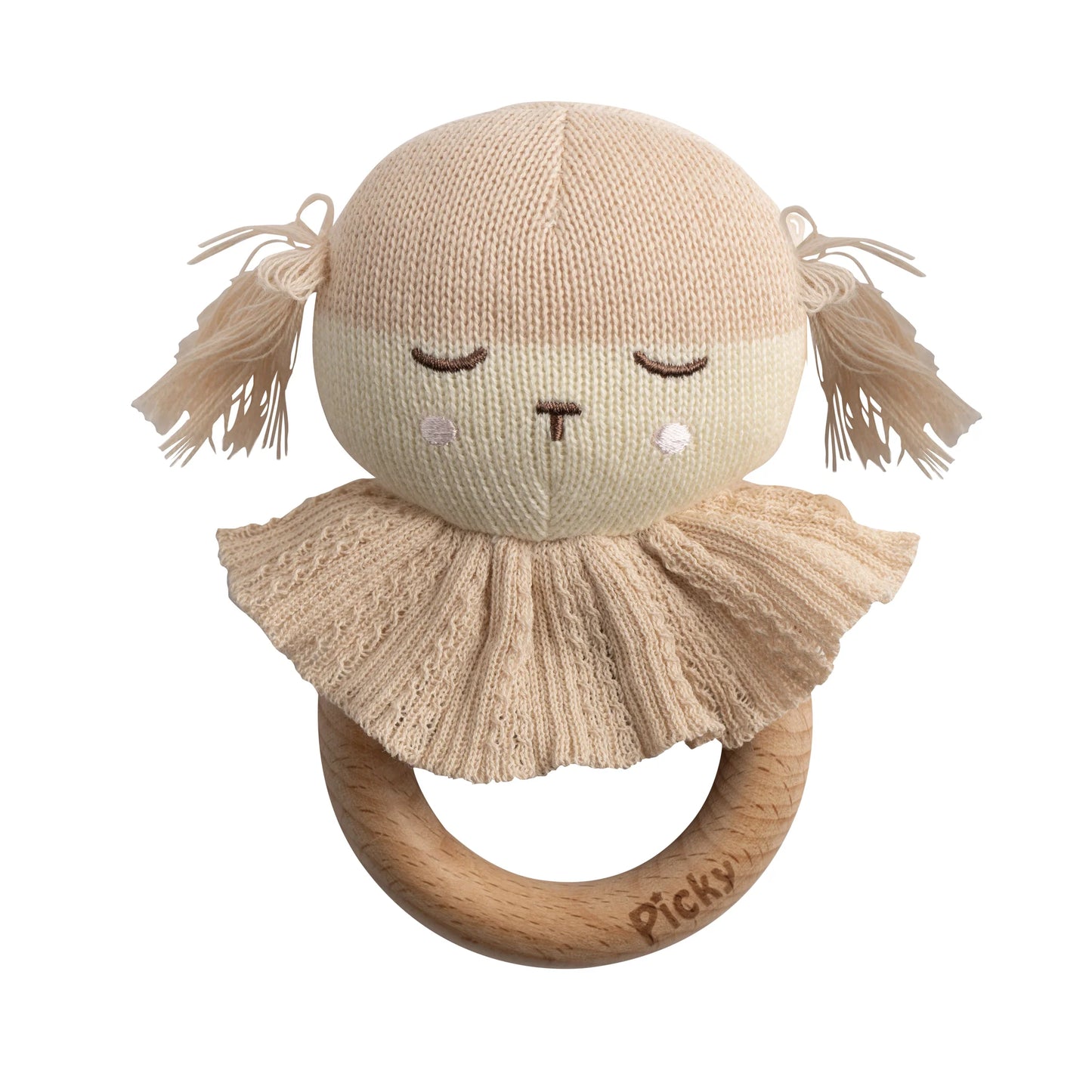 Knitted Doll Rattle Toy
