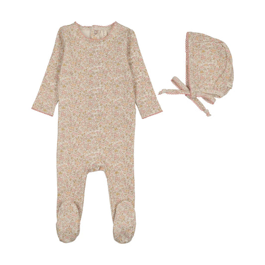 Lillete Liberty Floral Footie & Hat Set