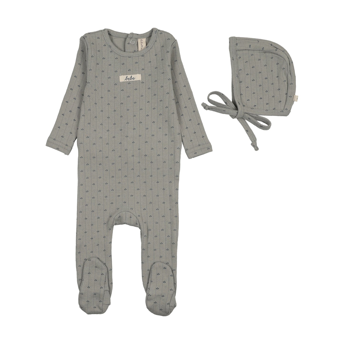 Lillete Floret Print Footie & Hat Set