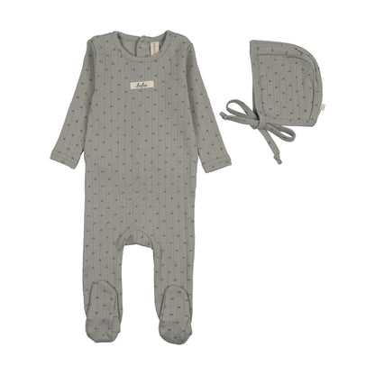 Lillete Floret Print Footie & Hat Set