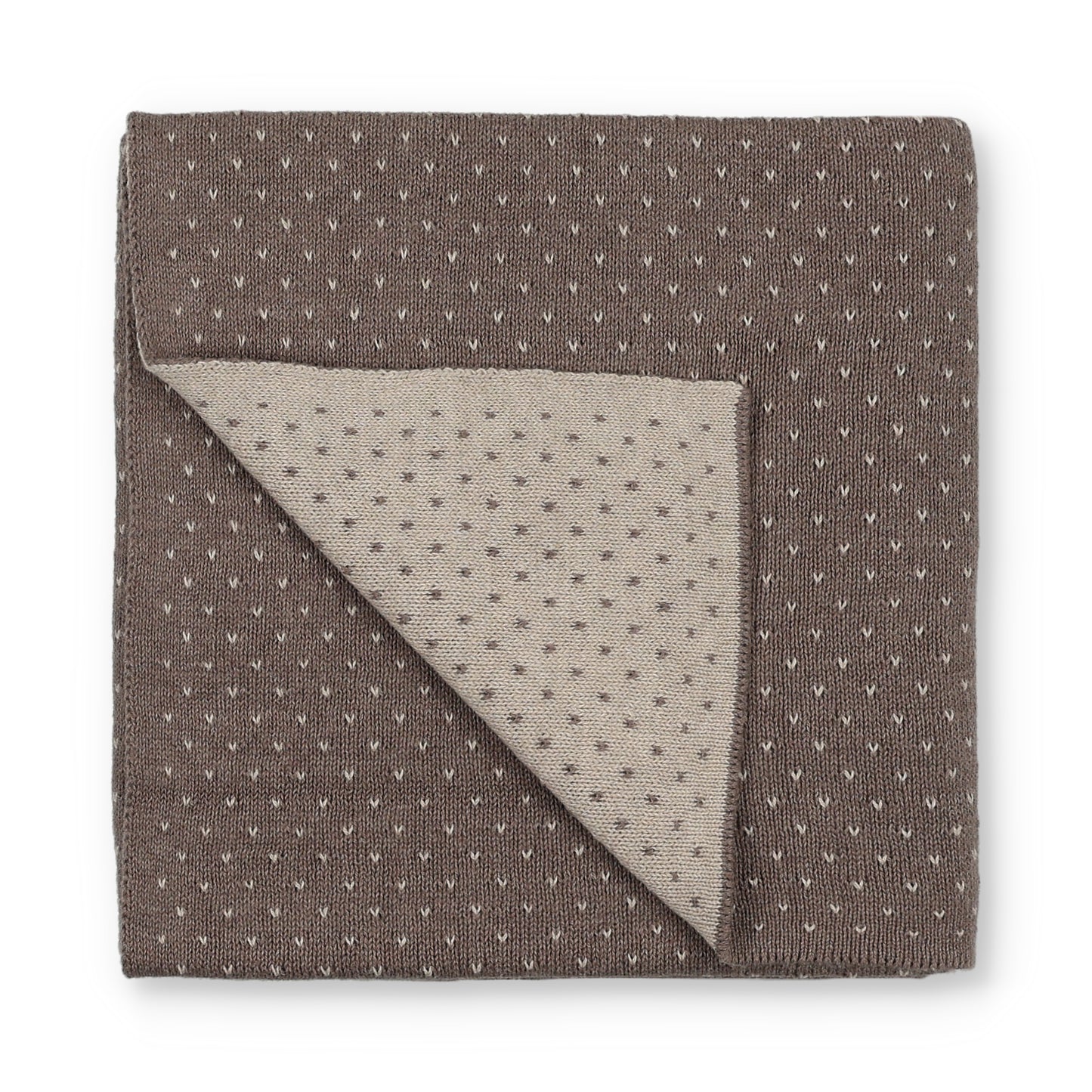 V Print Knit Blanket - Oatmeal