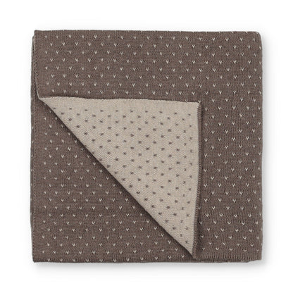 V Print Knit Blanket - Oatmeal