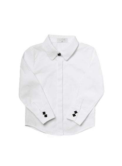 Branded Button Shirt - White