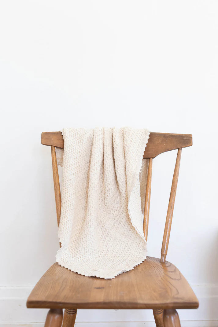New Grain Waffle Baby Blanket - Milk