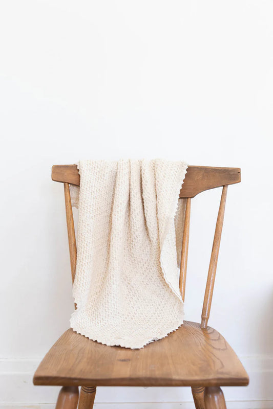 New Grain Waffle Baby Blanket - Milk