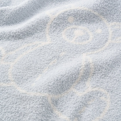 Teddy Bear Feather Knit Baby Blanket - Blue