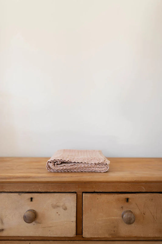 New Grain Waffle Blanket - Petal