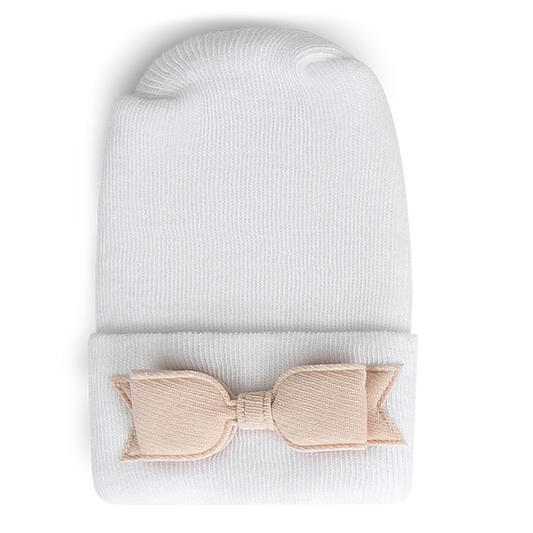 Adora Hospital Hat - Linen Petal Bow 