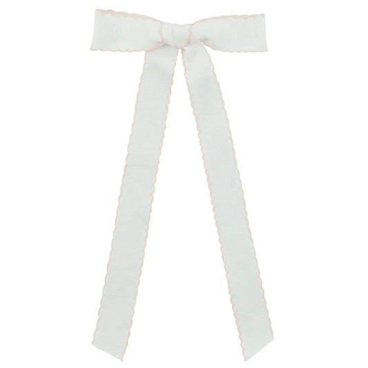 Le enfant Scallop edge bows - White