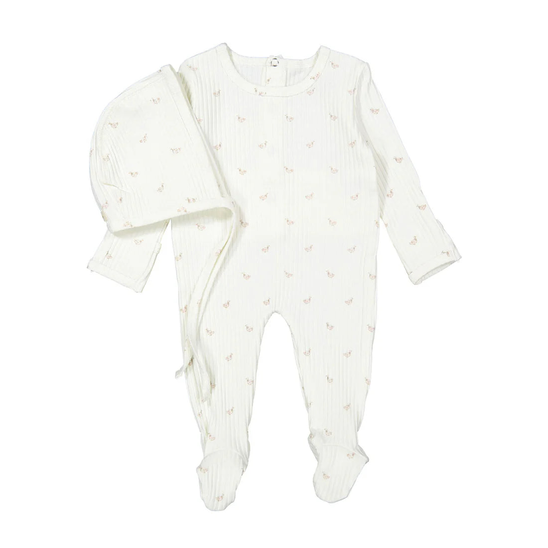 Pink Duckling Romper & Bonnet