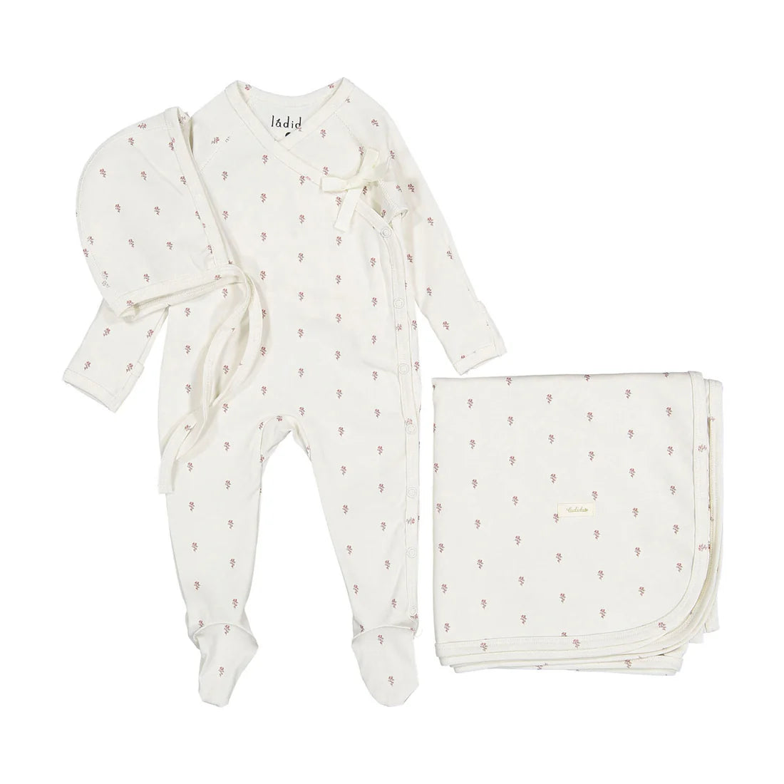 Tiny Rose Romper Bonnet & Blanket Set