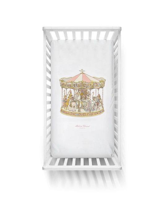 Atelier Choux Satin Fitted Sheet - Carousel Pink