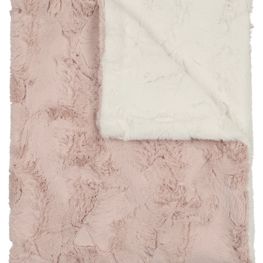 Peluche Lux Fur Blankets - Rose and Natural