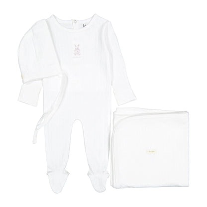 Bunny Romper Bonnet & Blanket Set
