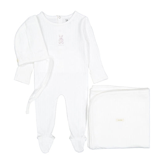 Bunny Romper Bonnet & Blanket Set