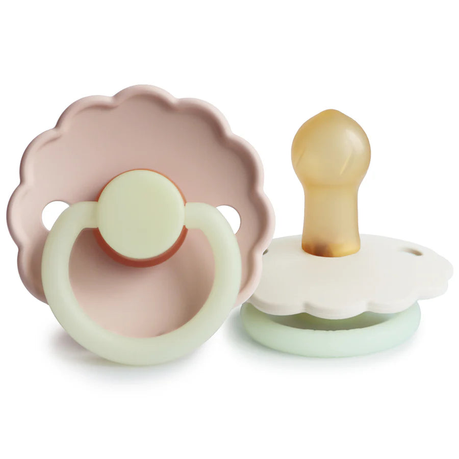 FRIGG Daisy Natural Rubber Pacifier 2-Pack - Blush/Cream
