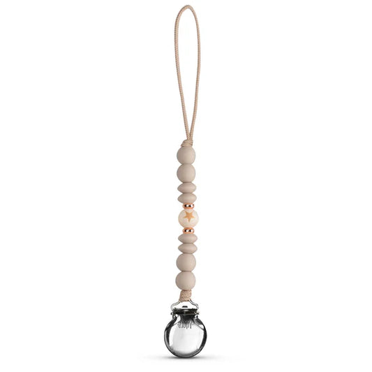 Adora Pacifier Clip - Saddle Star