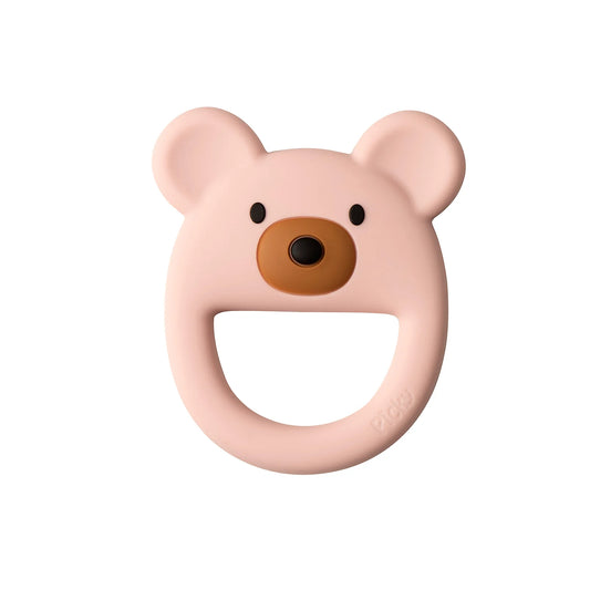 Silicone Teddy Teether - rosy pink