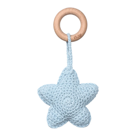 Star Rattle Teether - Light Blue