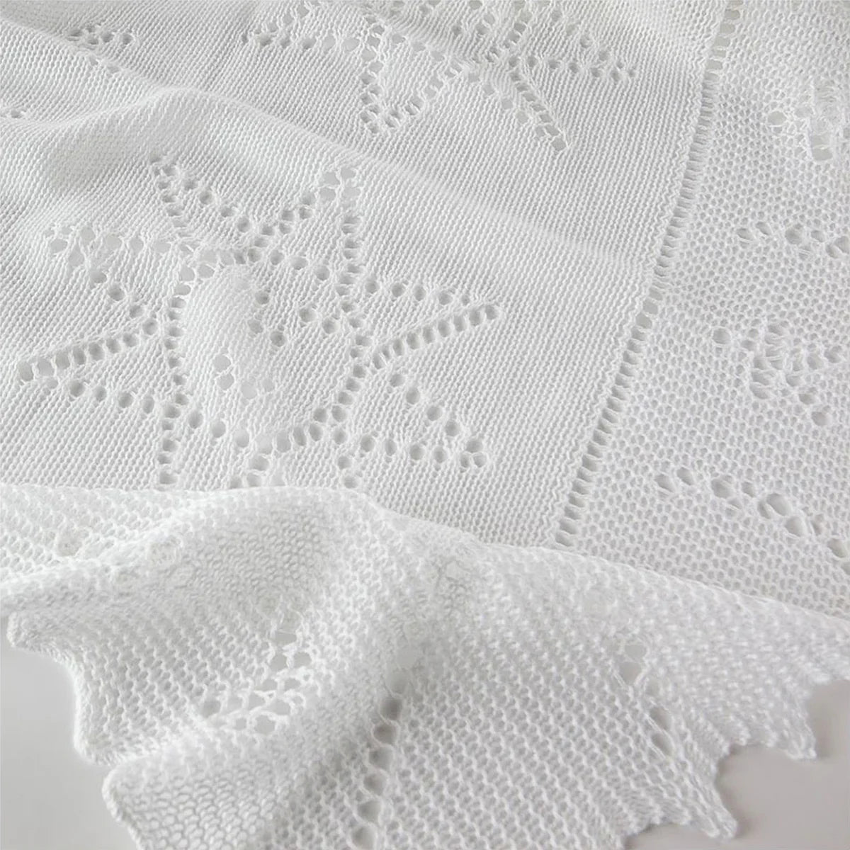 G. H. Hurt & Son  Stars and Moon Cotton Baby Shawl - White