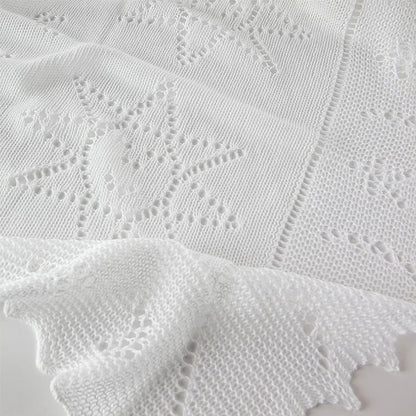 G. H. Hurt & Son  Stars and Moon Cotton Baby Shawl - White