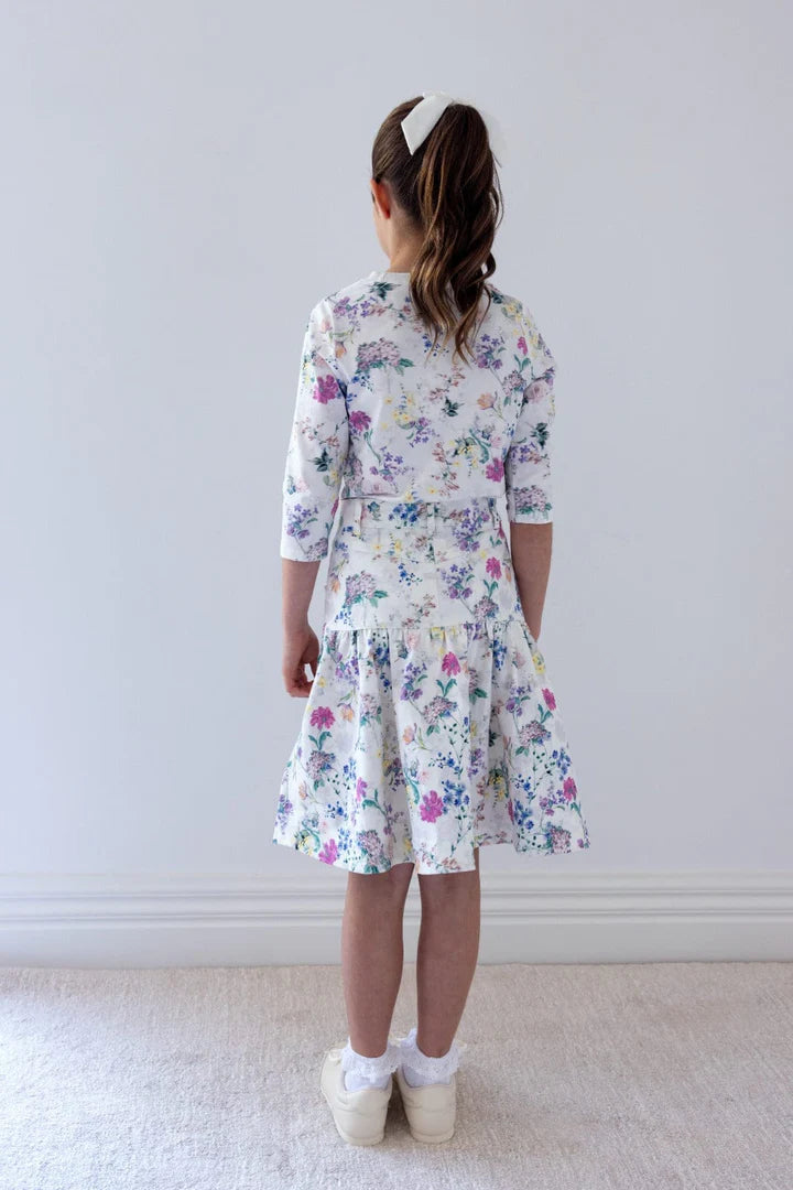 Steph  Garden Print Denim Skirt