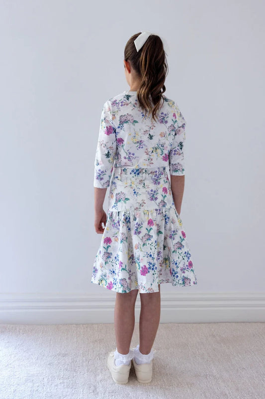 Steph  Garden Print Denim Skirt