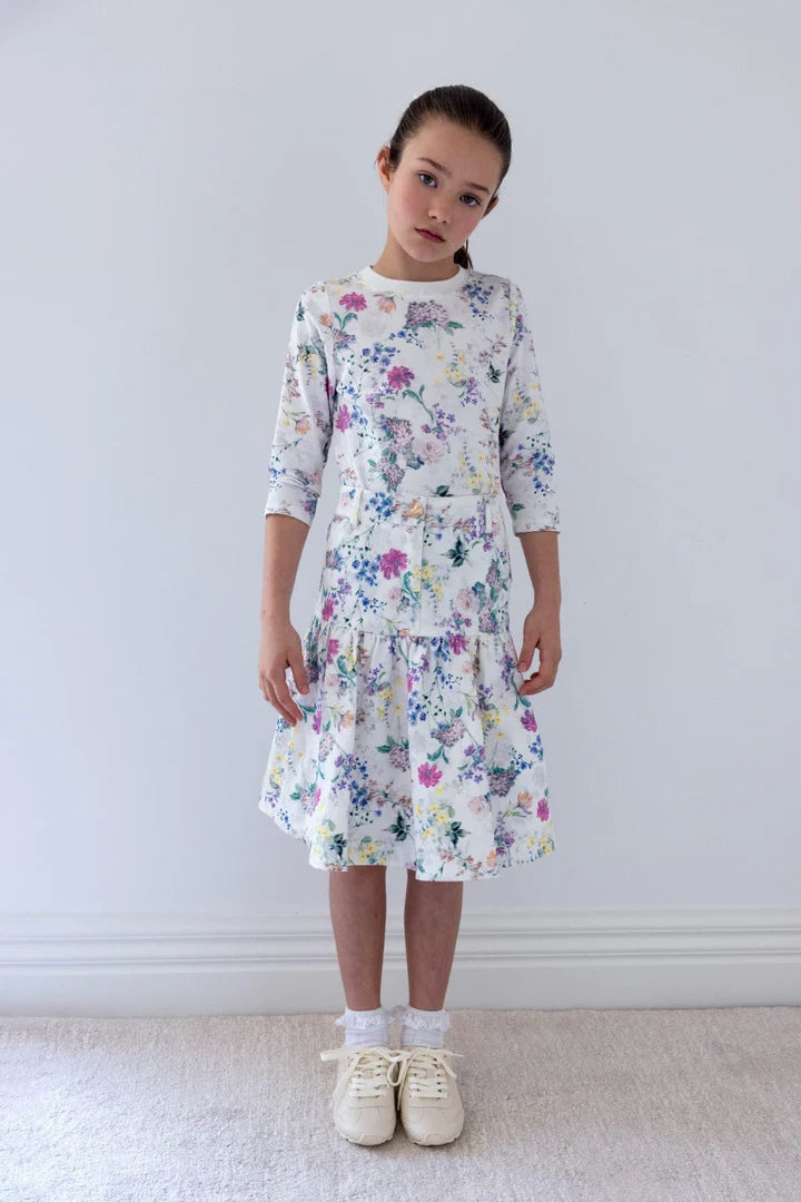 Steph  Garden Print Denim Skirt