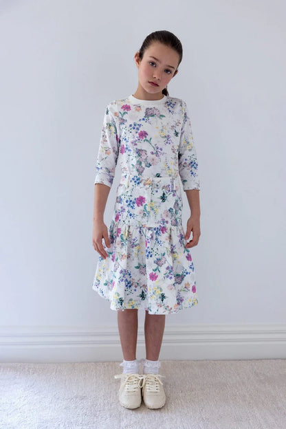 Steph  Garden Print Denim Skirt