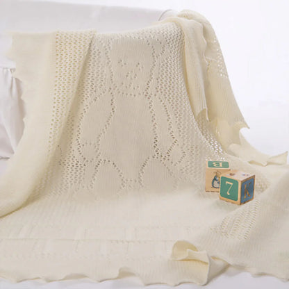 G. H. Hurt & Son  Teddy Alphabet Baby Shawl - Cream