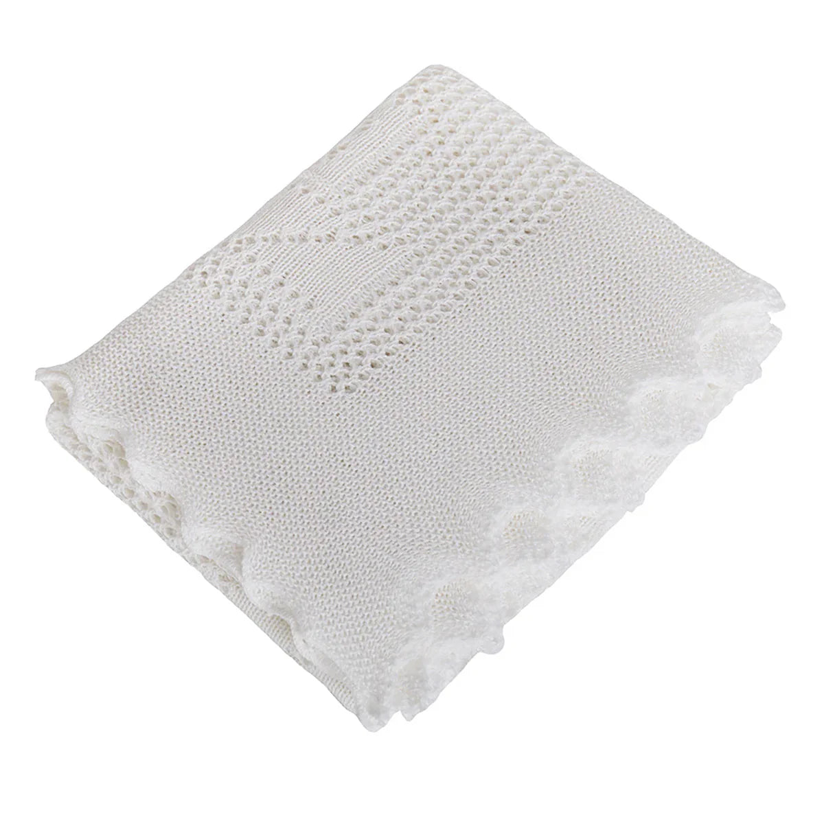 G. H. Hurt & Son Teddy Alphabet Baby Shawl - White