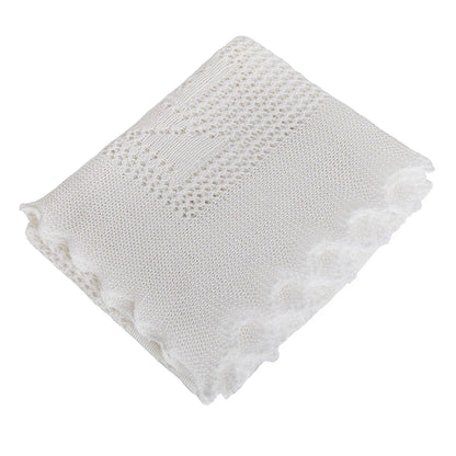 G. H. Hurt & Son Teddy Alphabet Baby Shawl - White